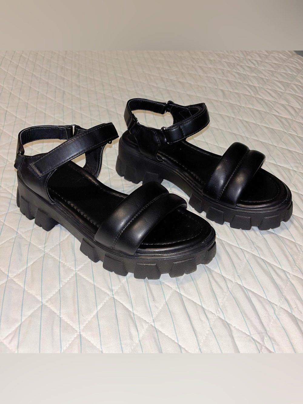Black Chunky Platform Sandals